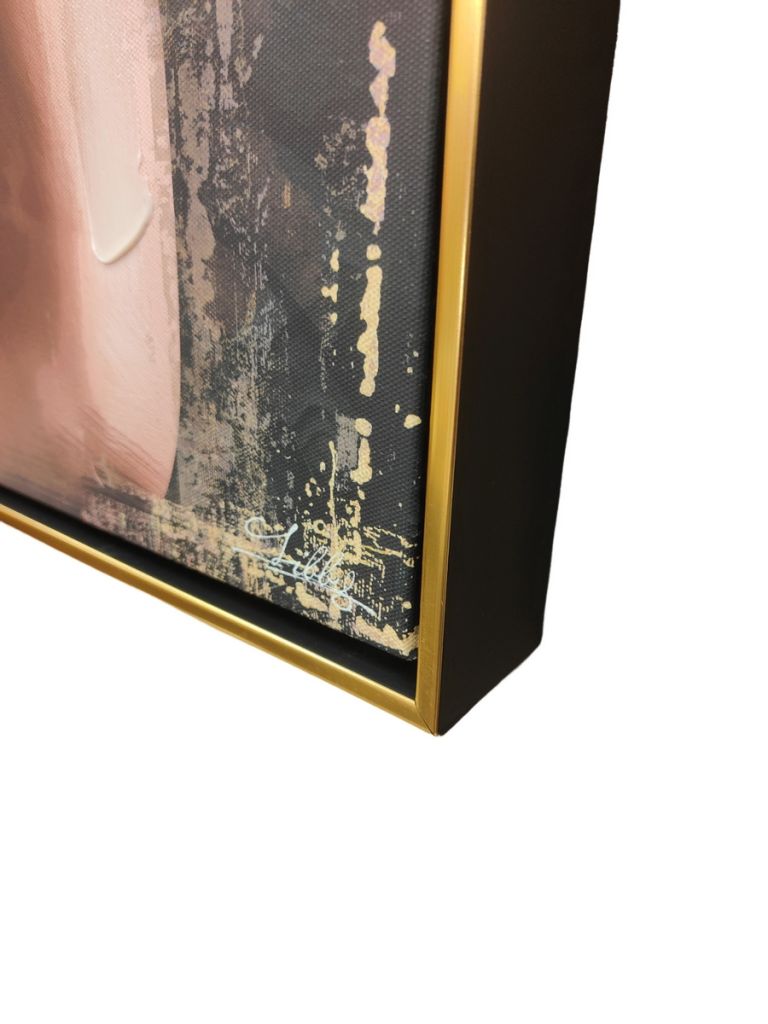 PEINTURE DE FEMME DOS NU TATOUE COIFFE DE FLEURS 80 X 120  CM - Photo N°2
