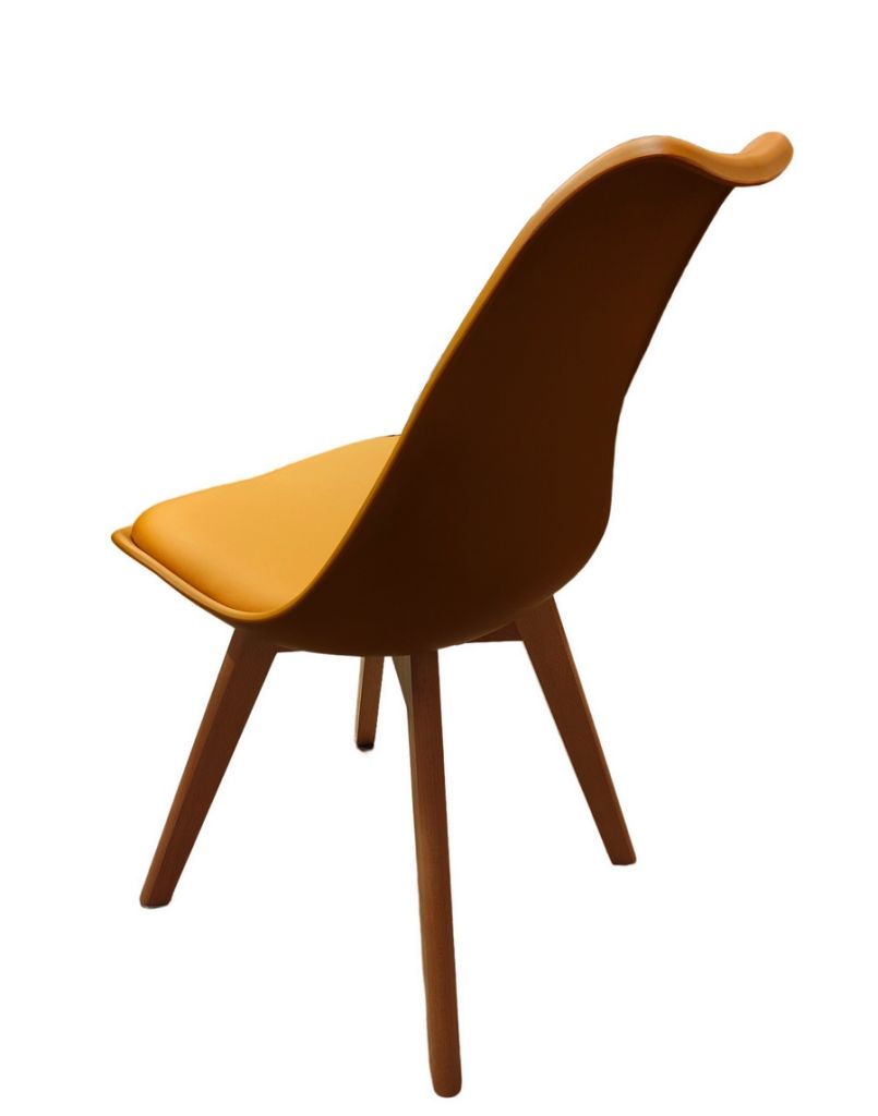 CHAISE ALBA COQUILLE PVC MOUTARDE ASSISE MATELASSEE 59 X 49 X 80 CM - Photo N°5