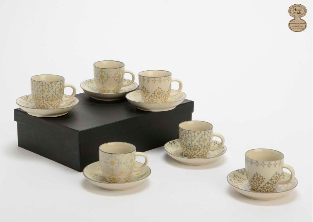 COFFRET 6 EXPRESSO AVEC SOUS TASSES LISBOA - Photo N°1