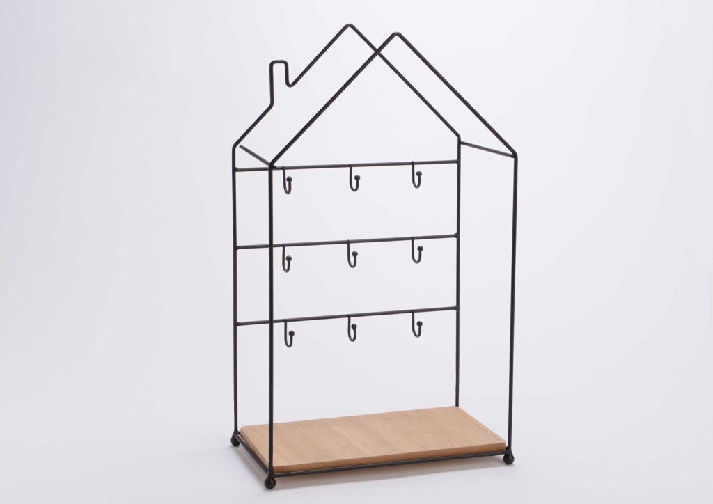 BOITE A CLE MAISON METAL ET BOIS 45 X 23 X 13 CM - Photo N°1