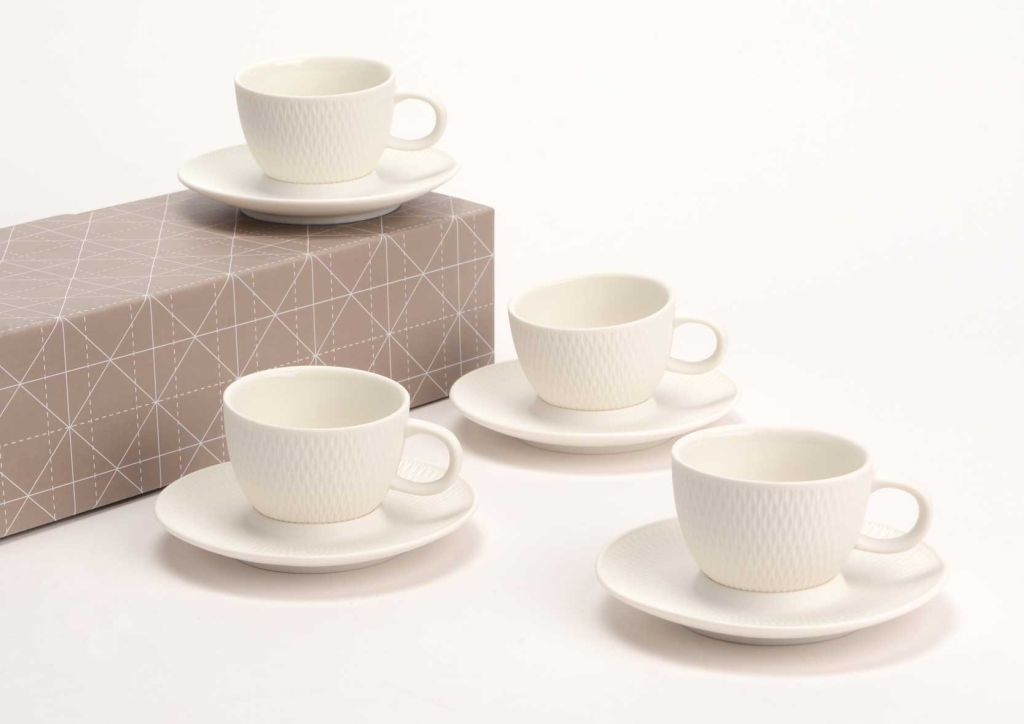 COFFRET 4 TASSES ET SOUS TASSES CLAY - Photo N°1