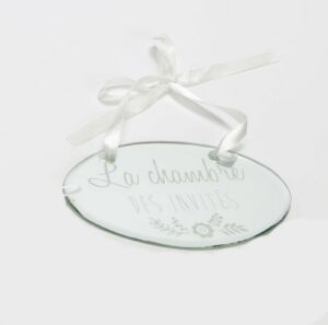 MARQUE PORTE MIROIR OVALE LA CHAMBRE DES INVITES 14.5 X 10.5CM