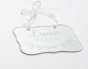 MARQUE PORTE MIROIR L'AMOUR SE CULTIVE 17 X 11 CM