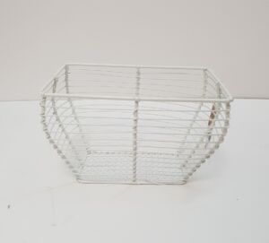 PANIER METAL GRILLAGE BLANC RECTANGULAIRE 17 X 11 X 12 CM