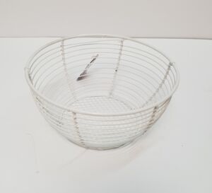 PANIER METAL GRILLAGE BLANC ROND DIAMETRE 18 CM