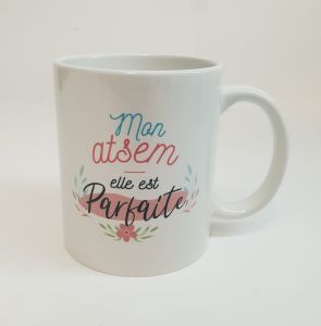 MUG  ATSEM PARFAITE CERAMIQUE BLANCHE 9 X 8 CM 325 ML