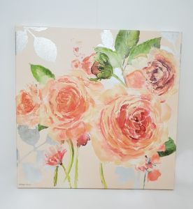 TOILE BUCOLIQUE DE PIVOINE 60 X 60 CM