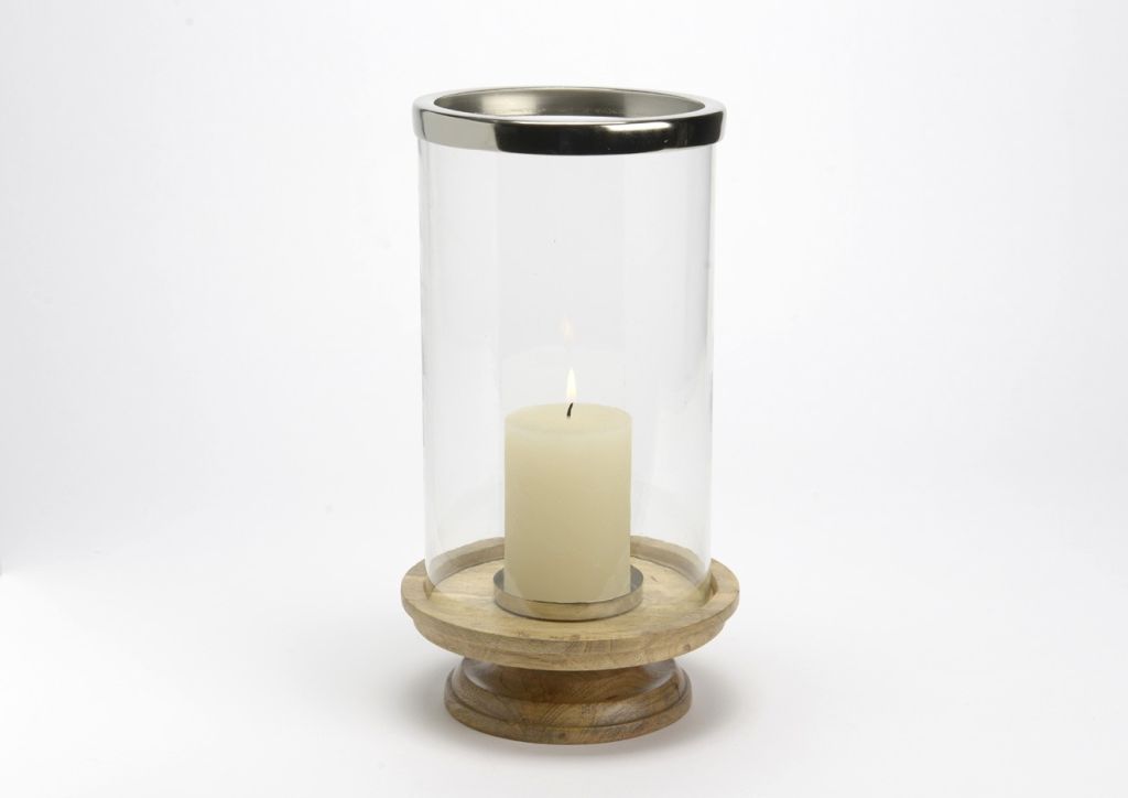 PHOTOPHORE MARIGNY PIED BOIS 34 X 18 CM - Photo N°1