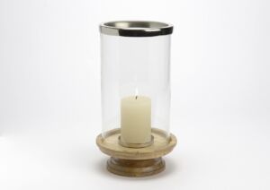 PHOTOPHORE MARIGNY PIED BOIS 34 X 18 CM