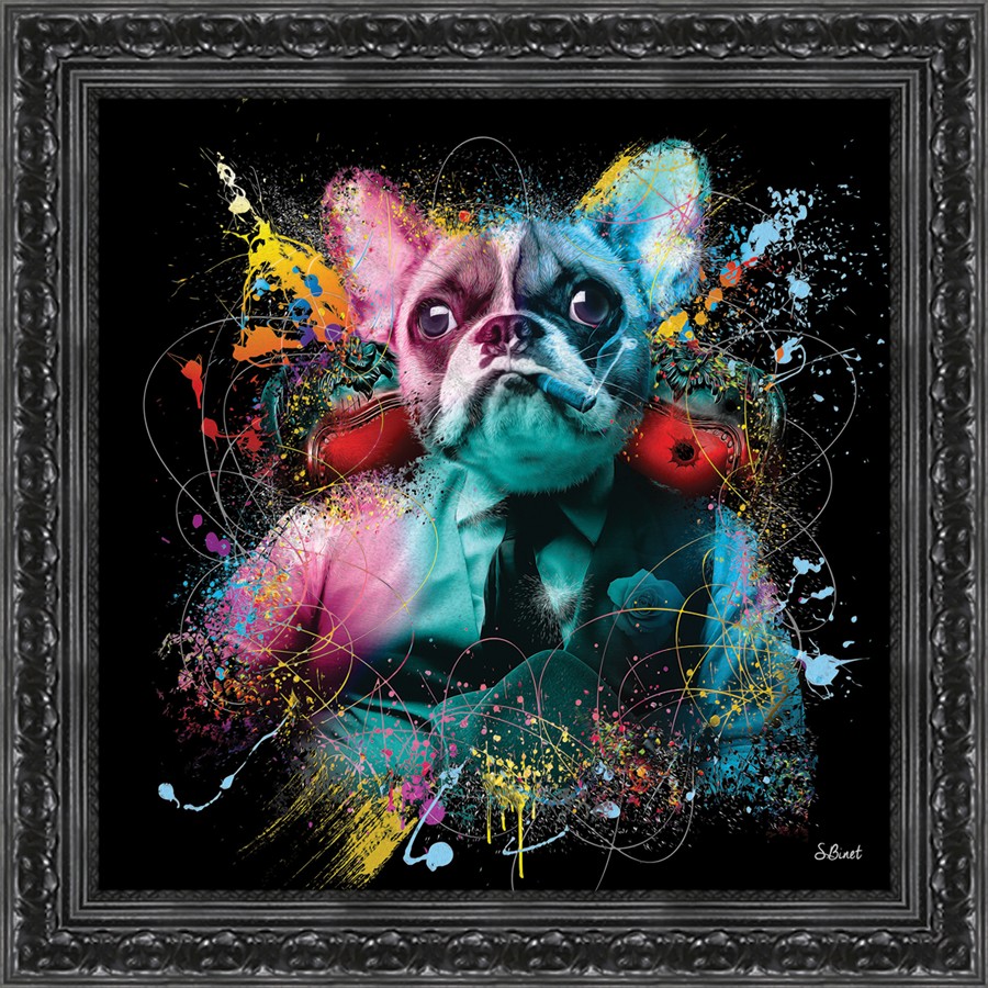 TOILE IMPRESSION S BINET LE CHIEN MAFIA 49 X 49 CM - Photo N°1