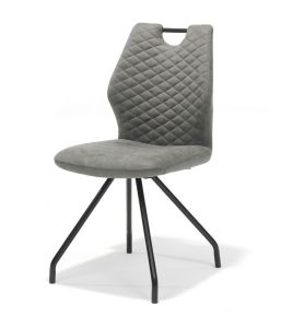 CHAISE CARLOS ZW PIED NOIR ET TISSU MICROFIBRE TAUPE MARRON 45 X 56 X 92 CM