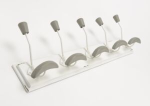 PATERE METAL ET BOIS BLANC ET GRIS 5 x