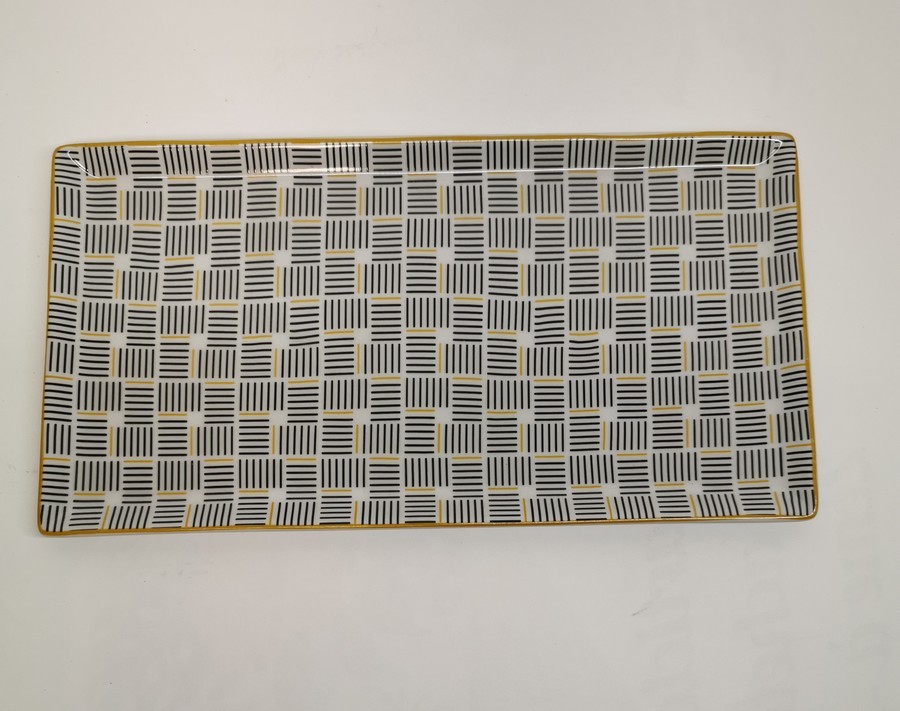 PLAT RECTANGLE REPLAY CARRES 17 X 32 X 1.5 CM - Photo N°1