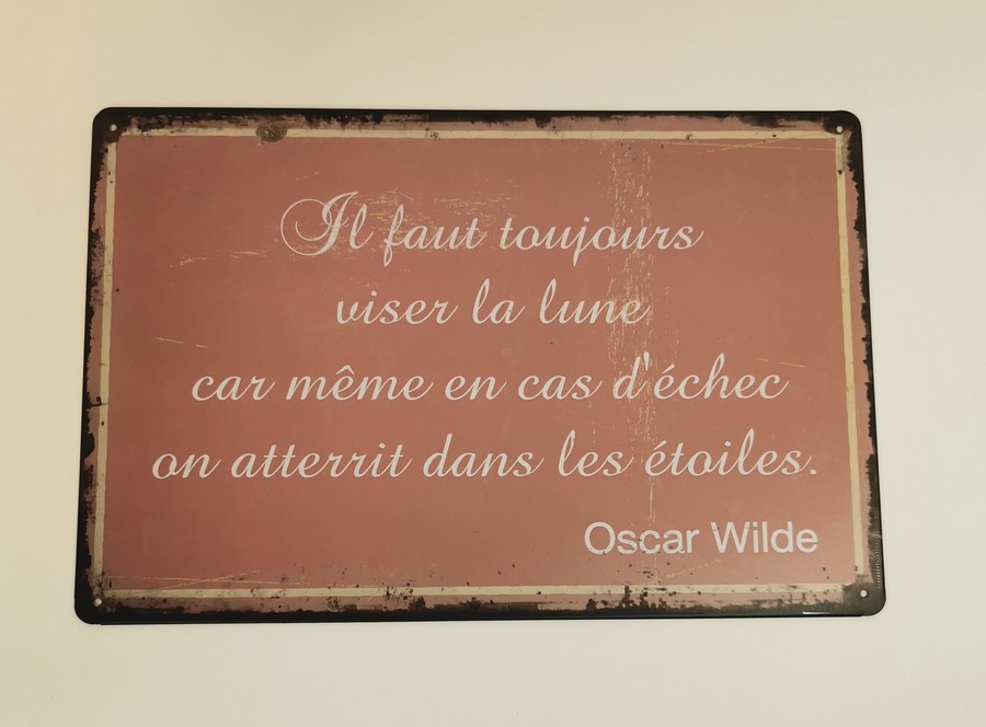PLAQUE METAL 20X30 CM IL FAUT TOUJOURS VISER LA LUNE - Photo N°1