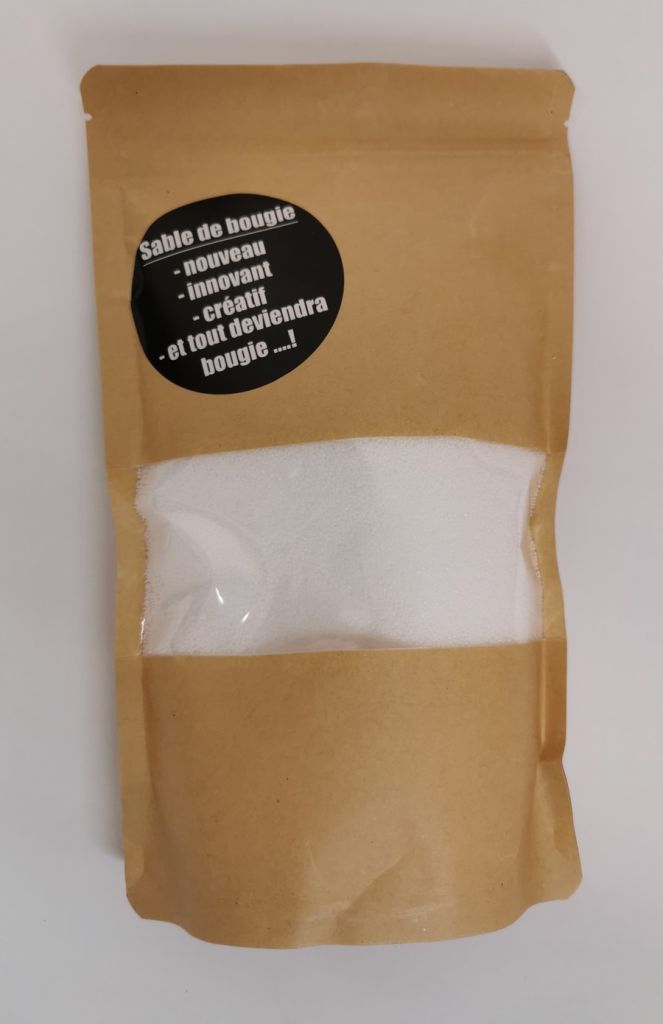 SACHET DE SABLE DE BOUGIE 500 GR COULEUR BLANC + 2 MECHES 500GRS - Photo N°1