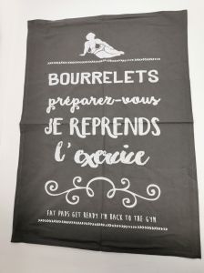 TORCHON HUMORISTIQUE 50 X 70 CM COULEUR ANTHRACITE