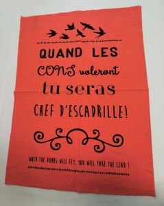TORCHON HUMORISTIQUE 50 X 70 CM COULEUR CORAIL