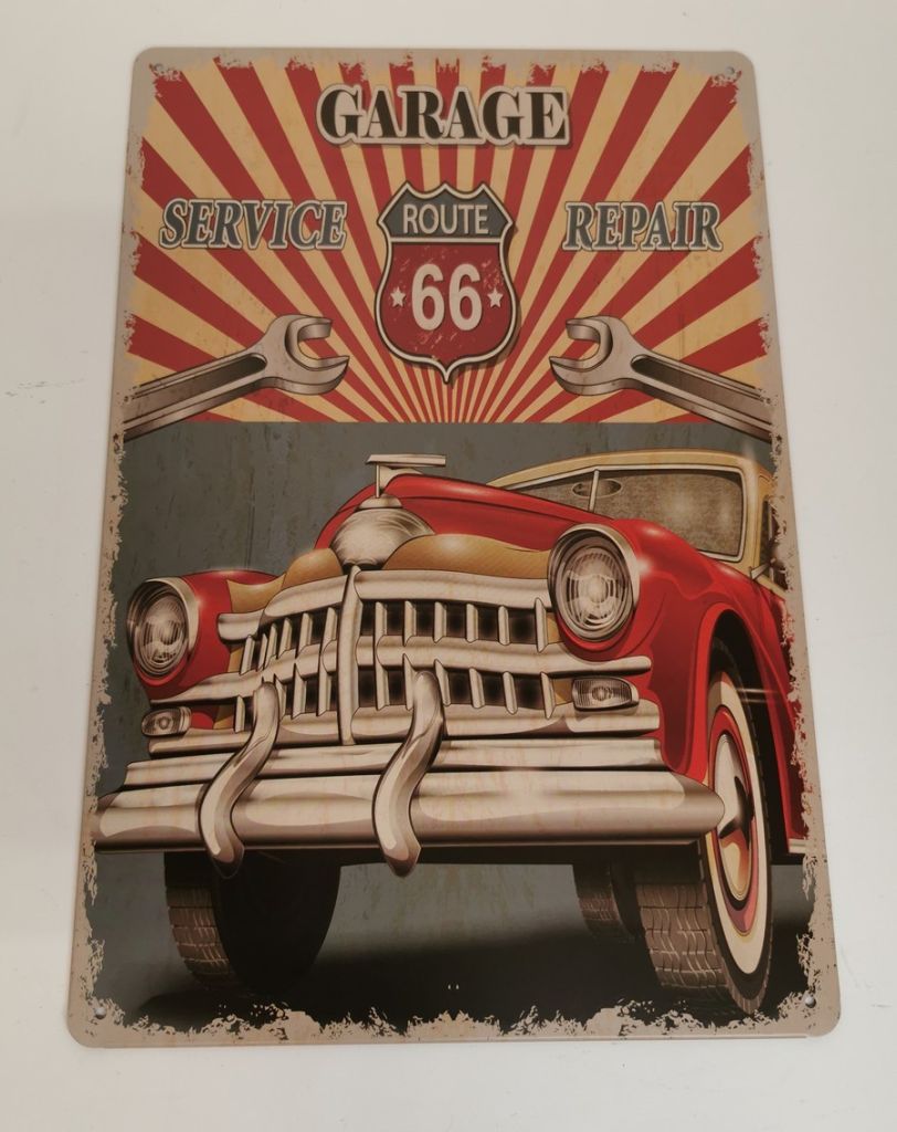 PLAQUE METAL MURALE 20X30 CM GARAGE ROUTE 66 - Photo N°4