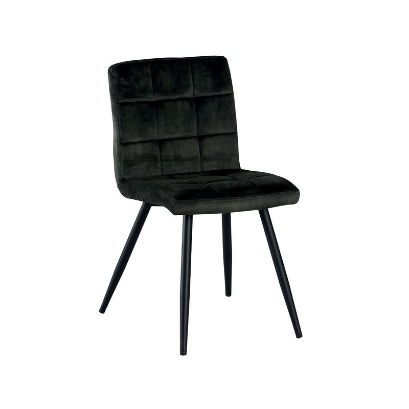 CHAISE VELOURS FRANKLIN PIEDS NOIR VELOURS KAKI 46 X 82 X 56 CM - Photo N°1