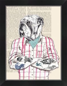 IMAGE ENCADREE SPENCER HIPSTER SOCIALITE CADRE NOIR 36 X 46 CM