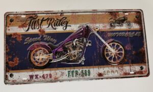 PLAQUE METAL 20 X 40 CM MOTO SPEED WAY