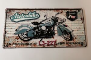 PLAQUE METAL 20 X 40 CM MOTORBIKE