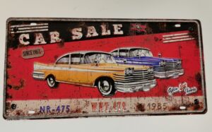 PLAQUE METAL 20 X 40 CM VENTE DE VOITURE
