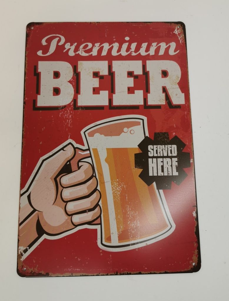 PLAQUE MURALE METAL 20 X 30 CM PREMIUM BEER - Photo N°1