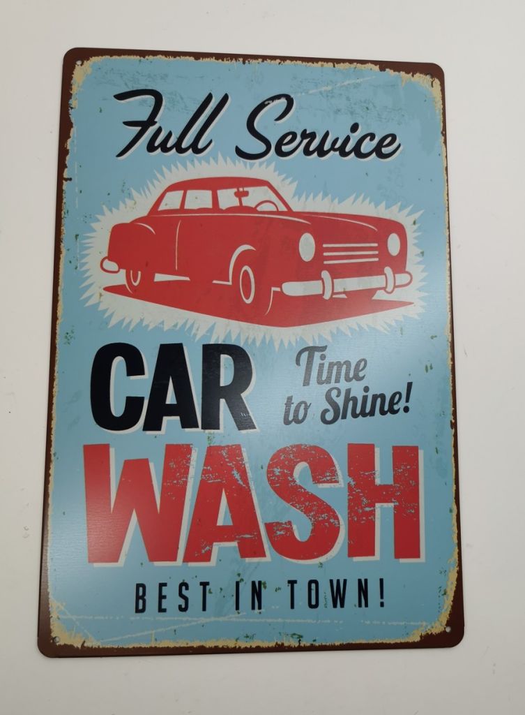 PLAQUE MURALE METAL 20 X 30 CM LAVAGE DE VOITURE - Photo N°1