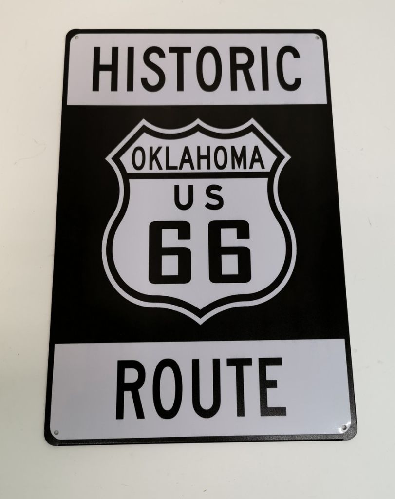 PLAQUE MURALE METAL 20 X 30 CM ROUTE 66 - Photo N°1