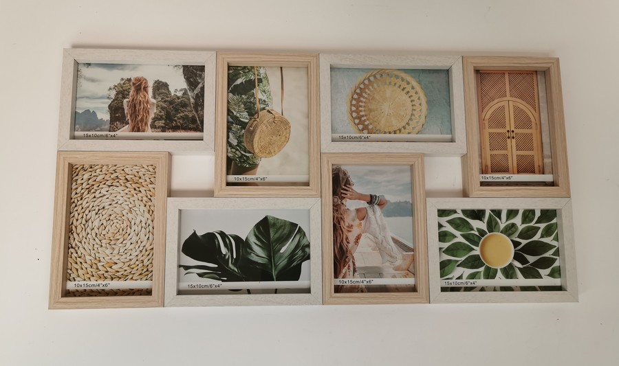 PELE MELE CADRE BOIS ET BLANC 8 PHOTOS 10 X 15 CM - Photo N°4