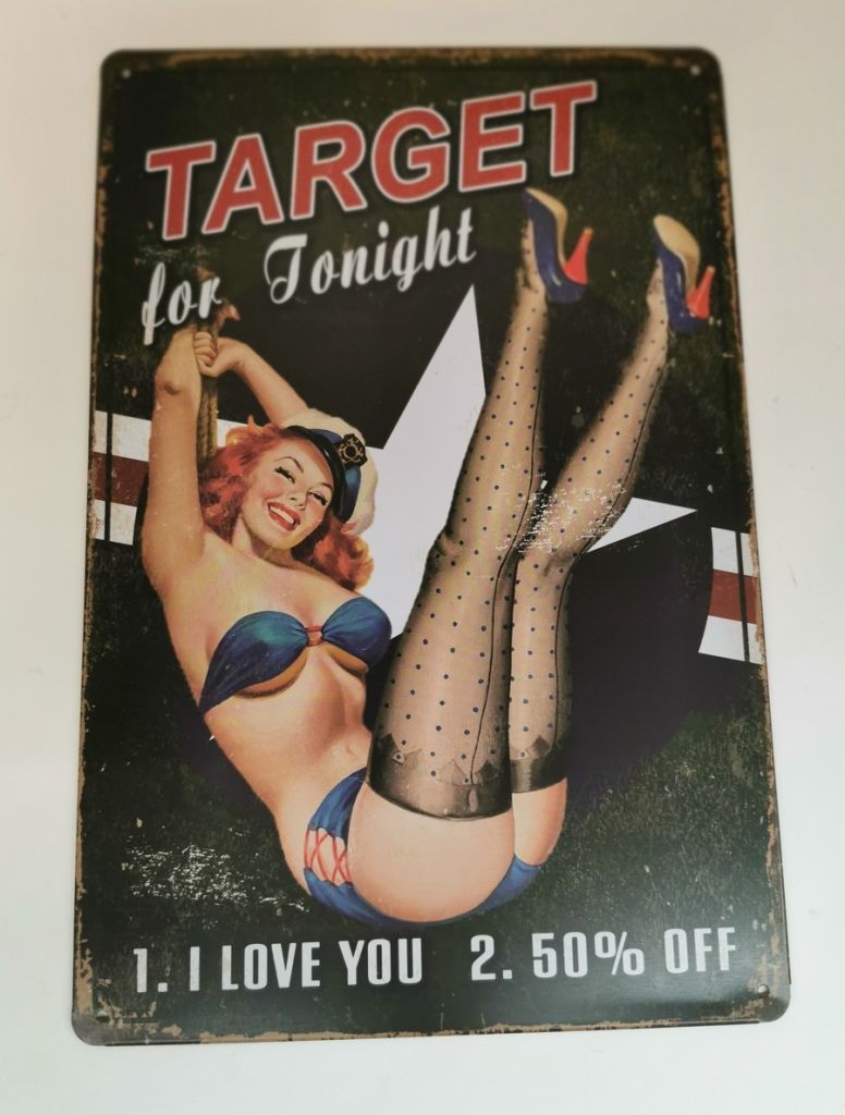 PLAQUE METAL MURALE 20X30 CM PIN-UP - Photo N°3