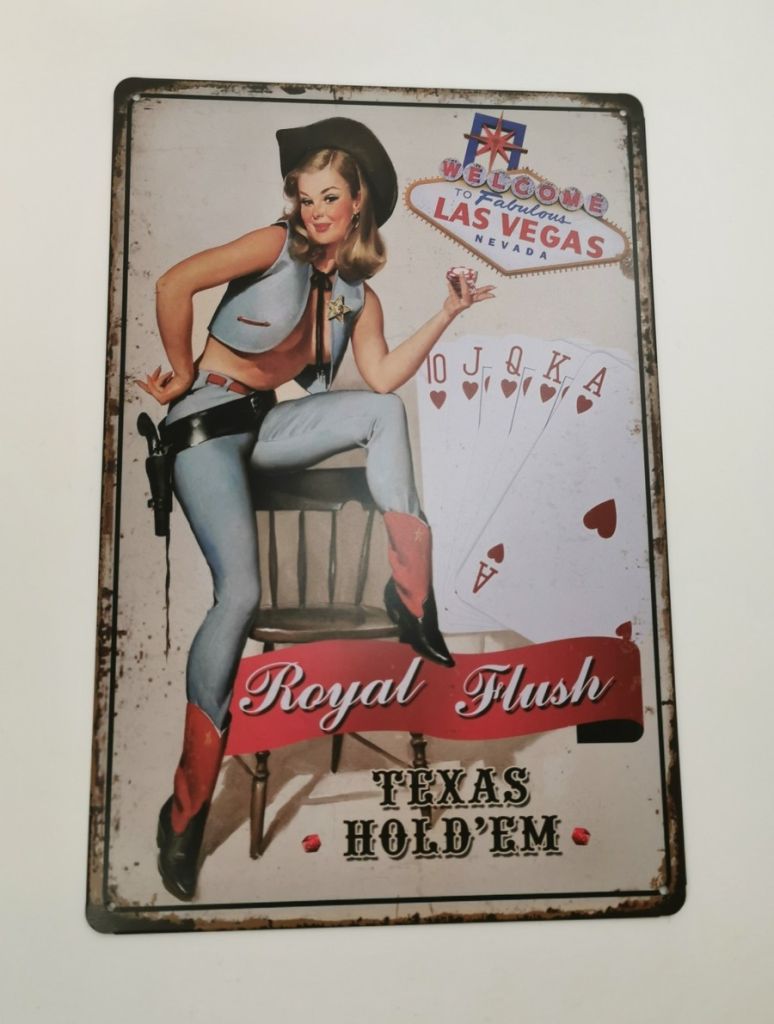 PLAQUE METAL MURALE 20X30 CM LAS VEGAS ET PIN-UP - Photo N°3