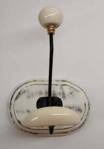 PATERE QUALITE 1 TETE BOIS PATINE BLANCHI 15.5 CM