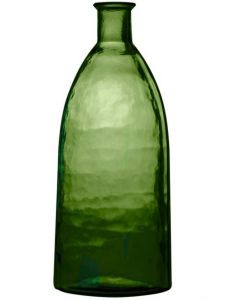 VASE HAUT DECO VERRE RECYCLE COULEUR VERT OLIVE  18 L DIAM 25.5 X 61 CM
