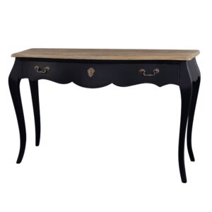 CONSOLE PAULINE NOIRE 1 TIROIR 120 X 40 X 75 CM DESSUS CHENE