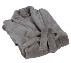 PEIGNOIR MICROFIBRE GRIS SOURIS 100% POLYESTER 280 GSM