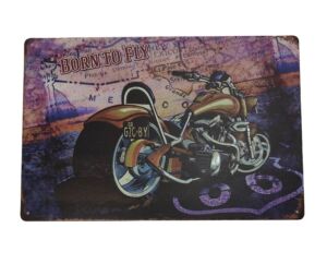 PLAQUE METAL ROUTE 66 MOTO 20 X 30 CM