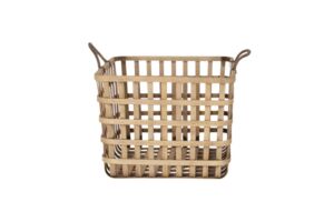 CORBEILLE CARREE EN ROTIN AJOURE  36.5 X 36.5 X 35 CM