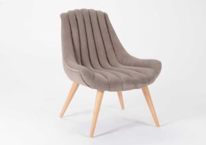 FAUTEUIL TUBE VELOUR TAUPE