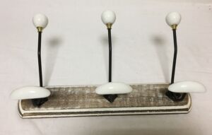 PATERE QUALITES 3 TETES 40CM BLANC PATINE