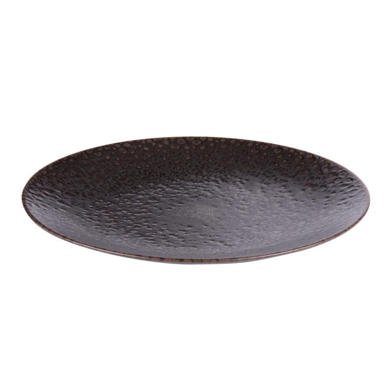ASSIETTE PLATE BASALTE MARRON 27 CM - Photo N°3