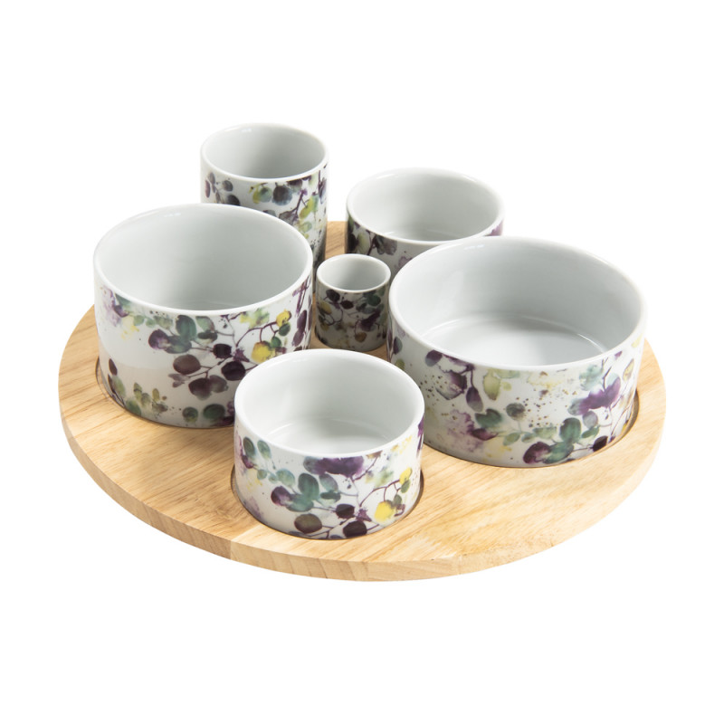 SERVICE APERITIF GARDEN 6 PIECES PLATEAU TOURNANT 31 CM - Photo N°2