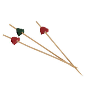 SET DE 20 PICS APERITIF DECOR SAPIN ROUGE ET VERT