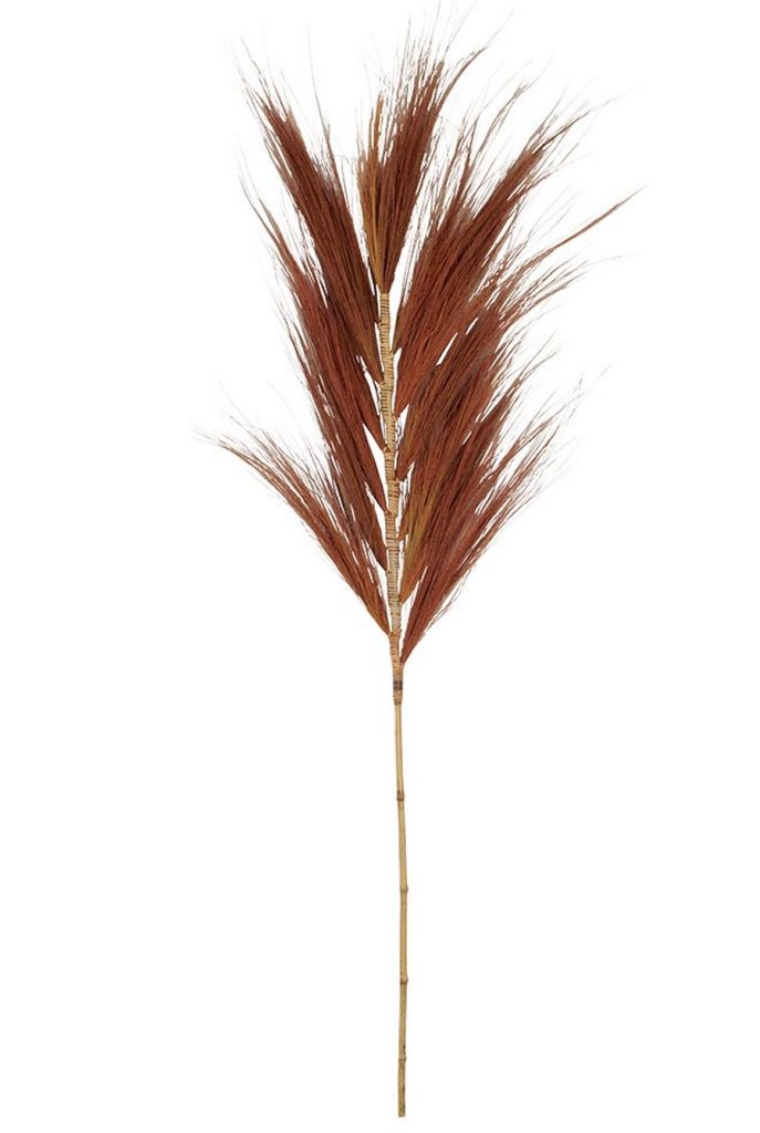 PLUME DECORATIVE SUR TIGE DE BAMBOU FLEUR DE RAYUNG ROUILLE 15 X 100 X 9 CM - Photo N°4