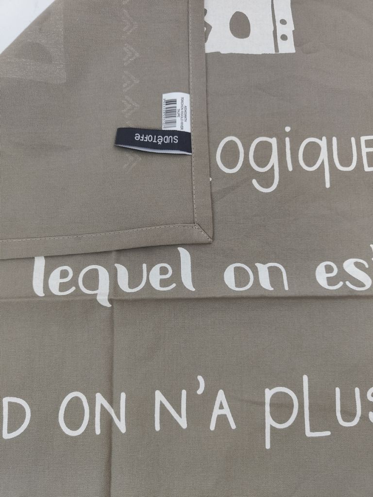 TORCHON HUMORISTIQUE 50 X 70 CM TAUPE - Photo N°3