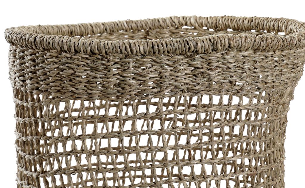 PANIER CACHE POT EN JONC DE MER NATUREL STRUCTURE SOUPLE  23 x 23 x 23 CM - Photo N°2