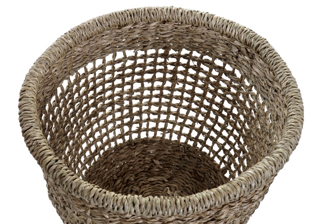 PANIER CACHE POT EN JONC DE MER NATUREL STRUCTURE SOUPLE  30 x 30 x 30 CM - Photo N°3
