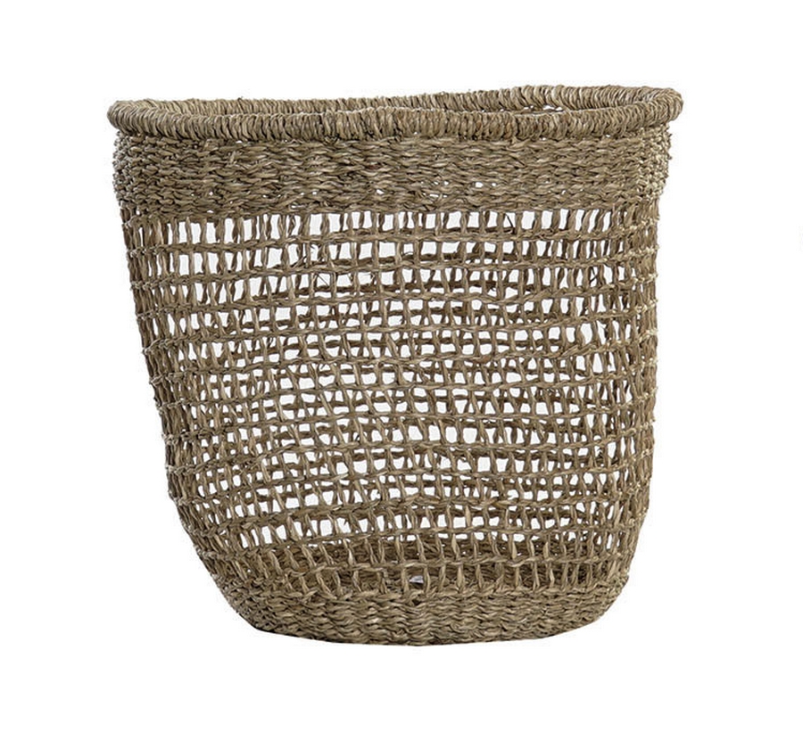 PANIER CACHE POT EN JONC DE MER NATUREL STRUCTURE SOUPLE  30 x 30 x 30 CM - Photo N°1