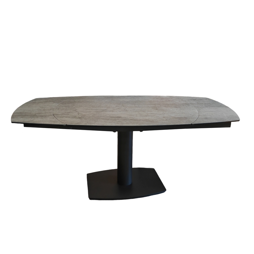 TABLE CERAMIQUE 120/180 X 90 X 75 CM 2 ALLONGES DE 30 CM CERAMIQUE GRISE - Photo N°8